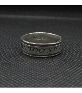 R002017 Genuine Sterling Silver Ring Band This Too Shall Pass Solid Hallmarked 925 Handmade